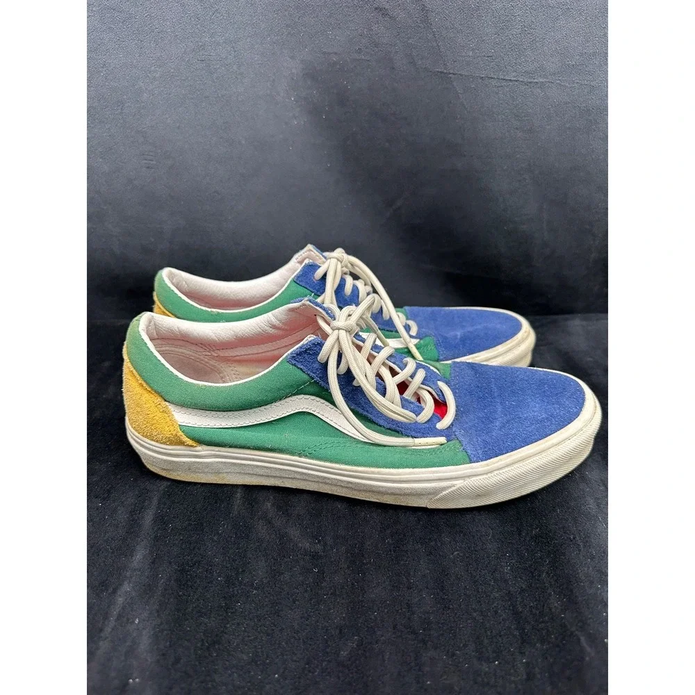 Vans Old Skool Yacht Club Mens 10.5 Womens 12 Blue Green Red Yellow 2018 Worn